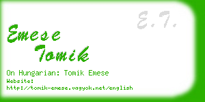 emese tomik business card